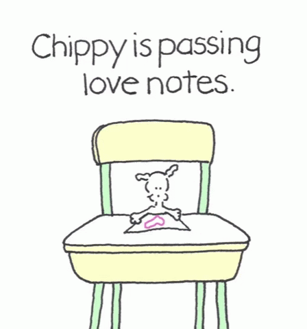 Love Note Chippy GIF - Love Note Chippy Passing Love Notes GIFs