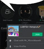 a screenshot of the lgbtq + hangout app