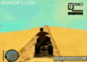 a man riding an atv in the desert with the words can you hear that