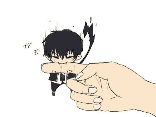 a drawing of a person pointing at another person 's finger with a bandage on it