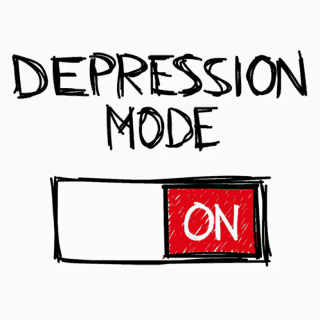a drawing of a button that has the word depression mode on it