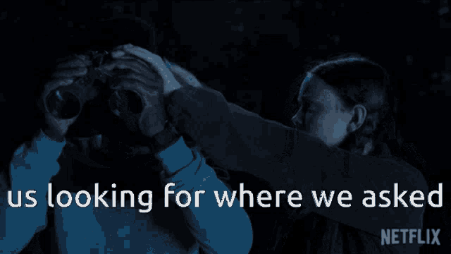a netflix ad shows a man and a woman hugging in the dark