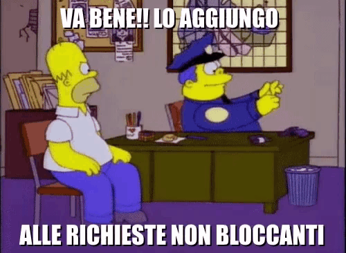 a cartoon of homer simpson sitting at a desk with a police officer