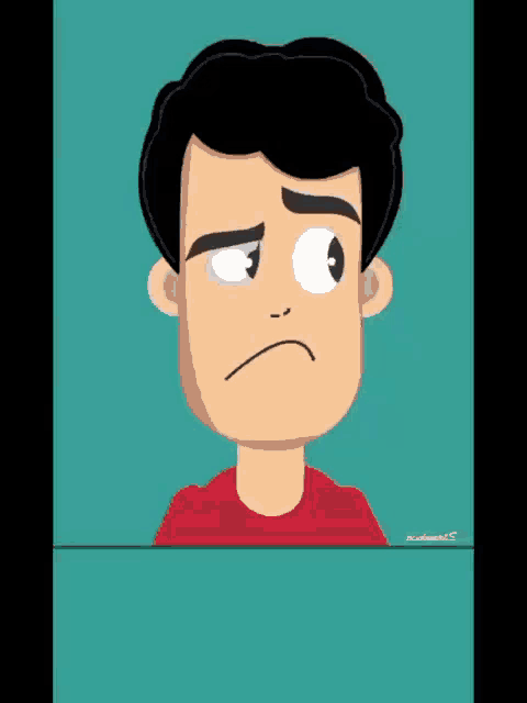 a cartoon of a man making a sad face