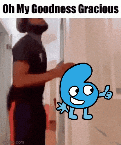 a cartoon character is giving a thumbs up with the words oh my goodness gracious