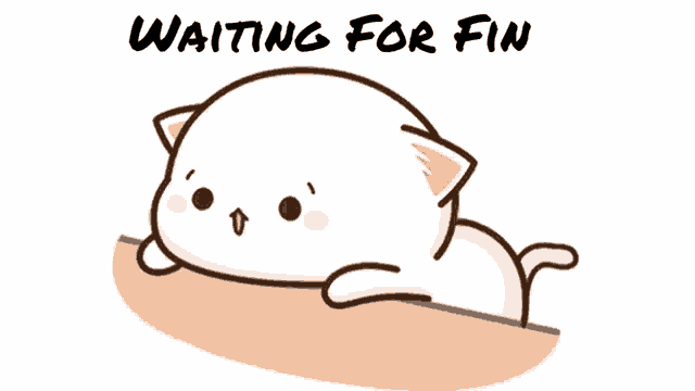 a cartoon cat sitting on a ledge with the words " waiting for fun " written above it