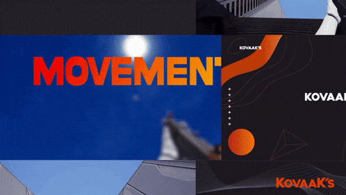 a sign that says movement recording with a blue sky behind it