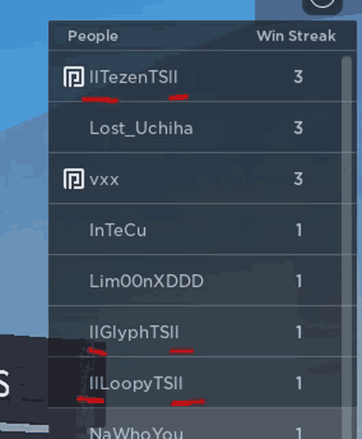a screenshot of a game showing the win streak of ii tezentsii