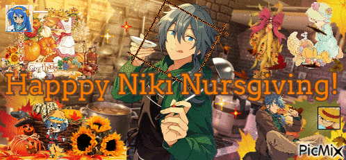 a happy niki nursgiving graphic with a man holding a spoon