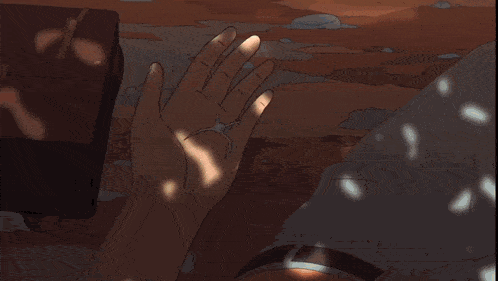 a drawing of a person 's hand reaching up towards the sky