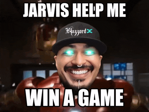jarvis help me win a game written on a picture