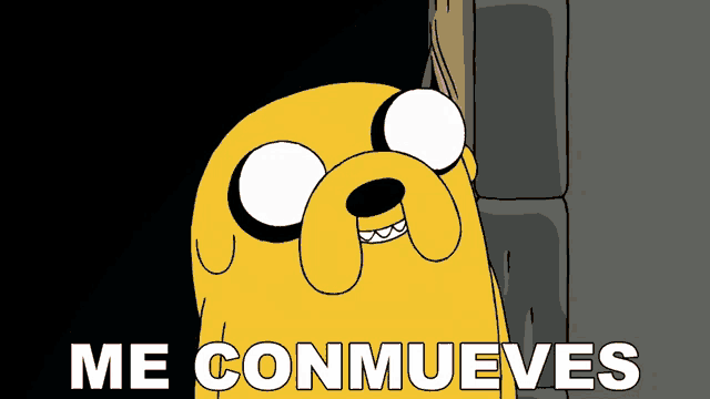 a cartoon dog with the words me conmueves written below it