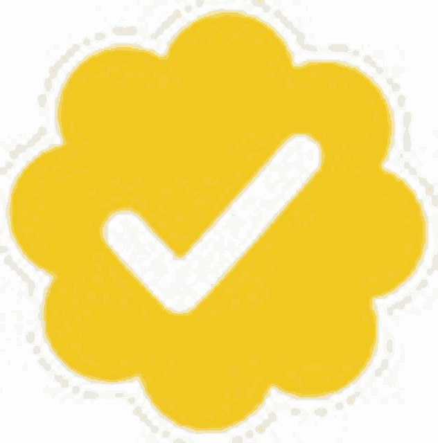 a yellow circle with a white check mark in the middle .