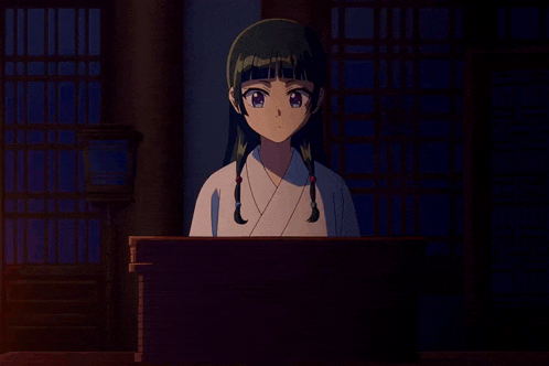 a girl with cat ears is standing next to an older lady