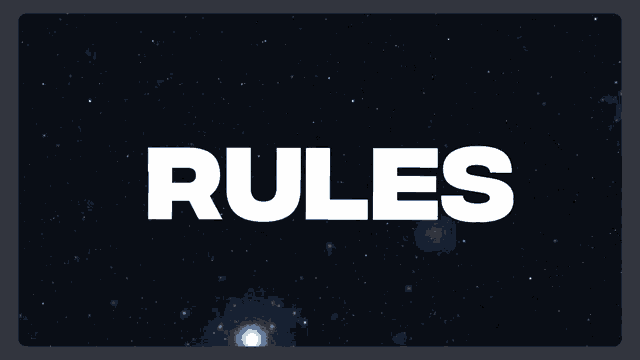 the word rules is written in white letters on a black background .