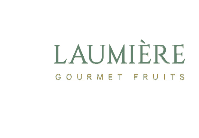 a logo for laumiere gourmet fruits with a tree in the middle