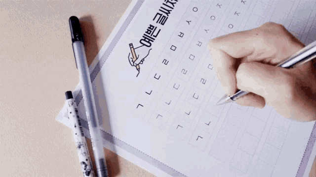 손글씨 글씨 글씨체 글씨쓰기 볼펜 자음 한국어 GIF - Write Handwriting Practice GIFs