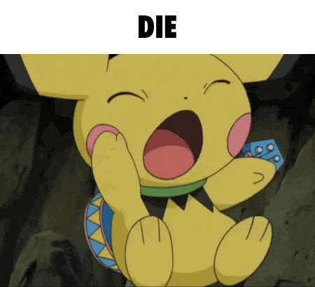 a picture of a cartoon character with the word die above it