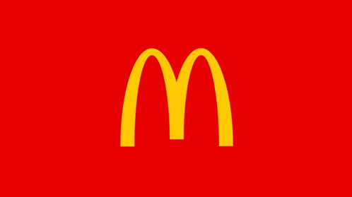 a red background with a yellow mcdonalds logo