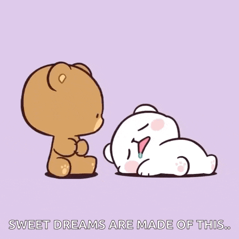 a cartoon of a teddy bear kissing another teddy bear on the cheek