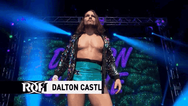 a wrestler with the name dalton castl on his shirt