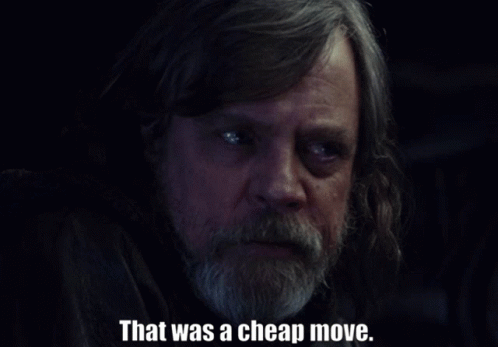 Luke Skywalker That Was A Cheap Move GIF - Luke Skywalker That Was A Cheap Move Mark Hamill GIFs
