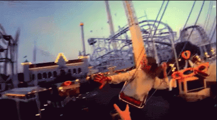 Riding Rides At Disneyland With Friends And Lovers GIF - Amusement Park Date Swing GIFs