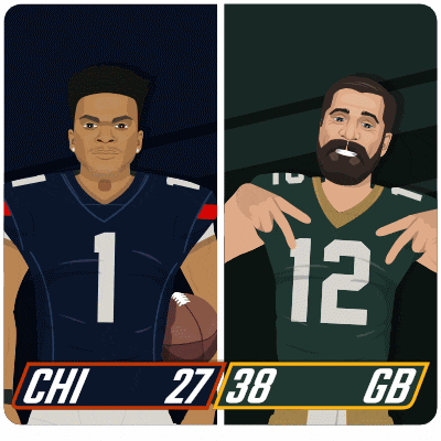 a cartoon drawing of two football players with the number 1 and 12 on their jerseys