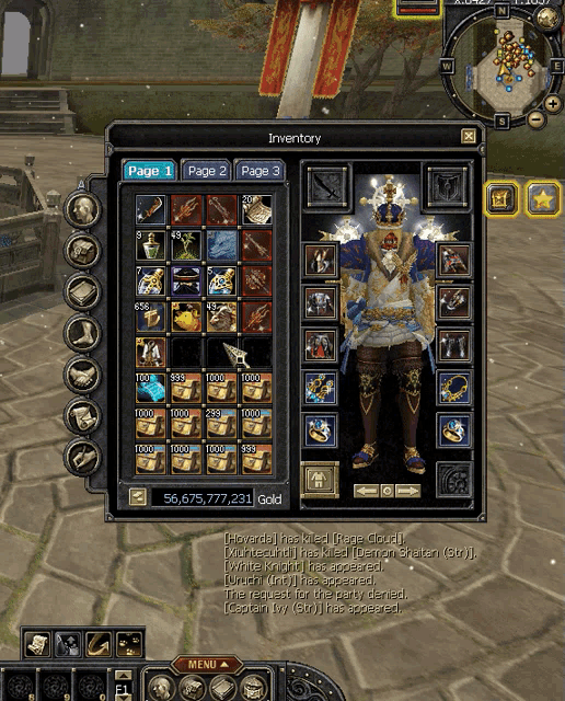 a screenshot of a video game shows the inventory screen