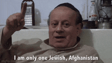 a man in a bathtub says " i am only one jewish "
