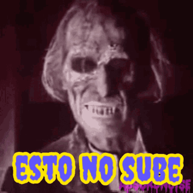 a picture of a skeleton with the words esto no sube above it
