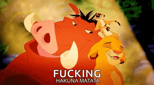 a lion king poster with hakuna matata on it