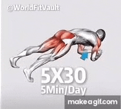 a man is doing push ups on a white background .