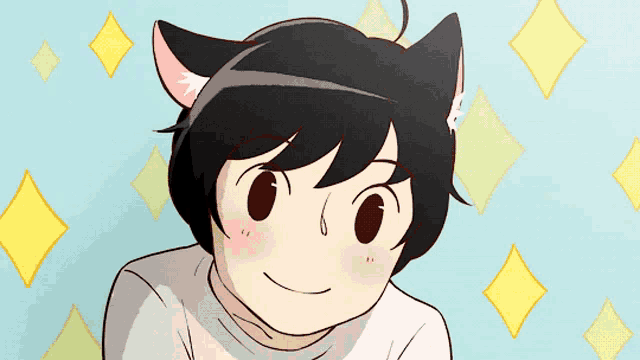 a cartoon of a person with cat ears on their head