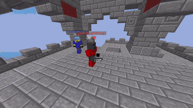a screenshot of a minecraft game with a few players