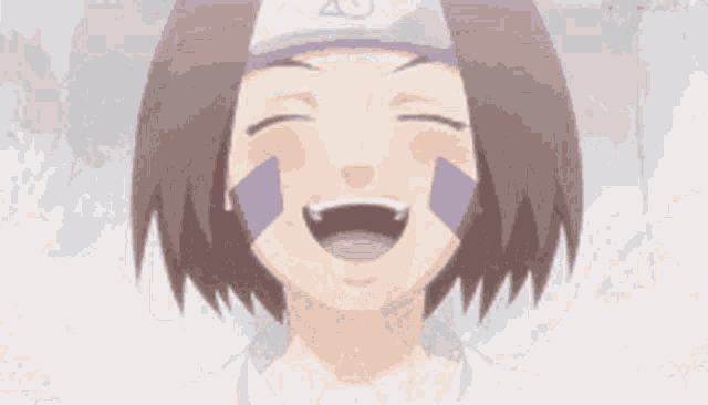 a girl wearing a headband with the letter g on it is smiling .