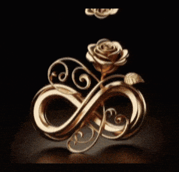 an infinity symbol with a rose in the middle