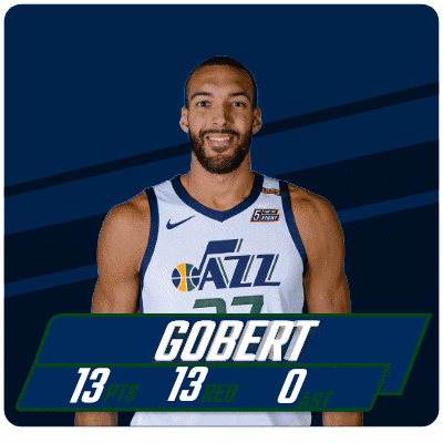 a basketball player with the name gobert on the front of his jersey
