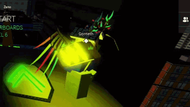 a screenshot of a video game with the name zeno on the bottom