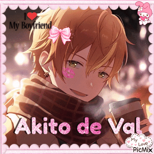 a picture of a boy with the name akito de val on the bottom