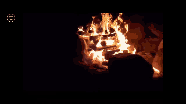 a screen shot of a fire with a circle around it that says ' netflix ' on it