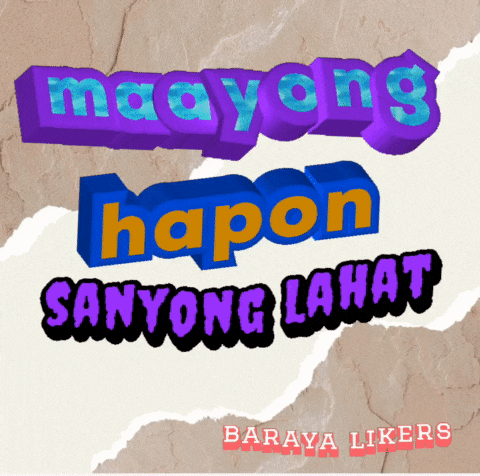 a poster with the words mayong hapon sanyong lahat on it