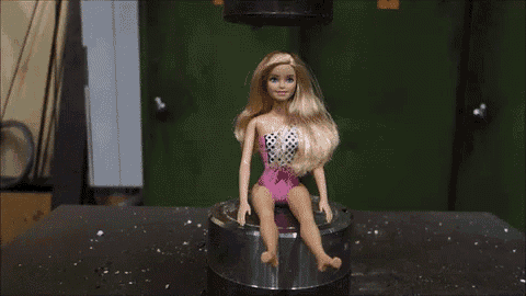 Hydraulicpress Barbie GIF - Hydraulicpress Barbie Crush GIFs