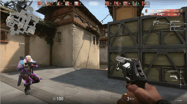 a person holding a gun in a video game with the number 3 on the screen