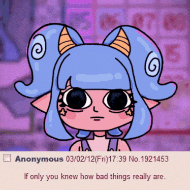 a drawing of a girl with horns and the words " if only you knew how bad things really are " below her