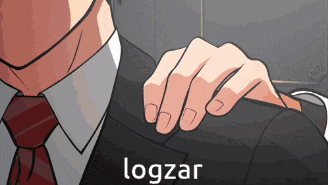 a cartoon of a man in a suit and tie with the word logzar on the bottom right