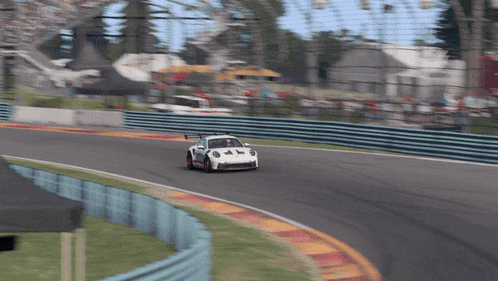 a white race car with the number 44 on the front