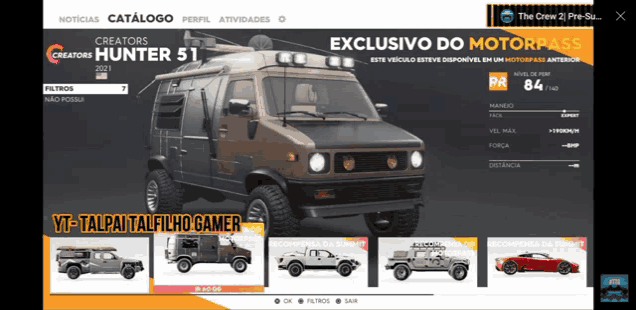 a screenshot of a video game called the crew 2 pre-su x
