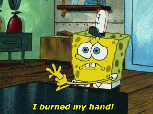 I Burned My Hand Spongebob GIF - I Burned My Hand Spongebob At Night GIFs