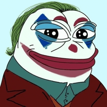 a cartoon frog is dressed as the joker from the movie joker .